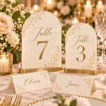 Marcasitios y números de mesa personalizados para boda