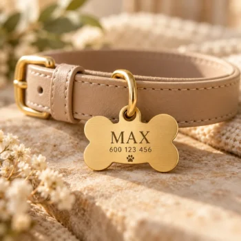 Placa identificativa de metal personalizada para mascota